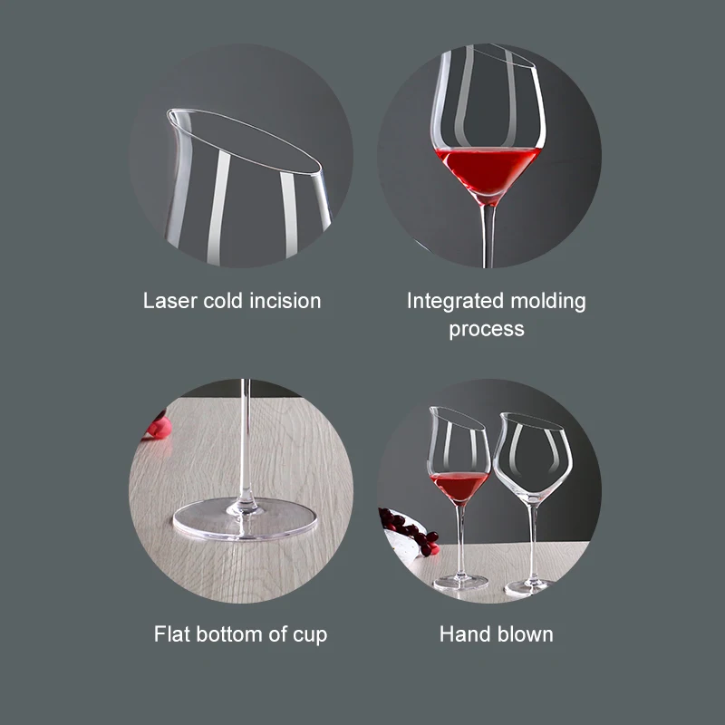 High Quality Personalised 480 ml Lead Free Crystal Glass ultra Thin Wedding Flute champagne Bulk Slanted Wine Glasses