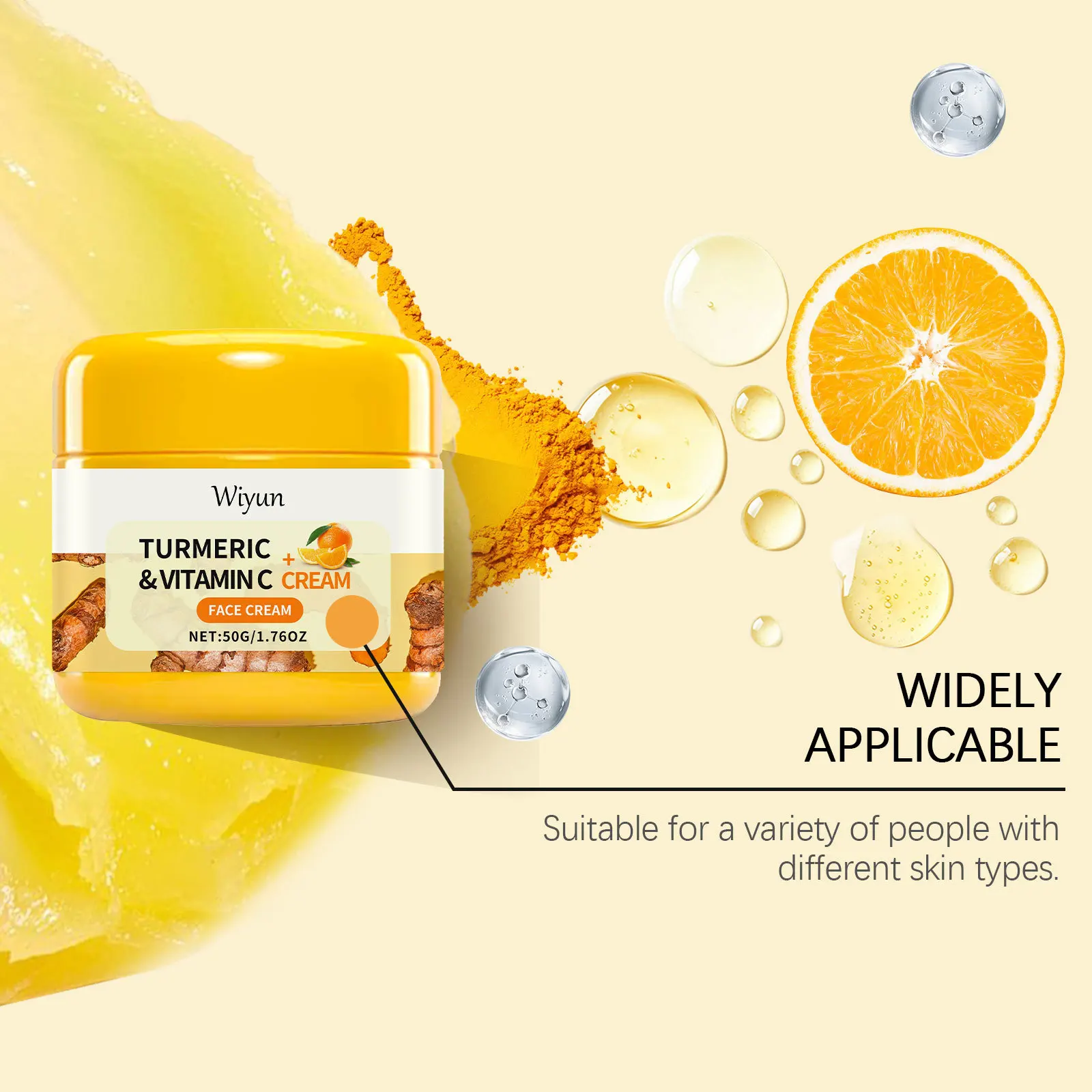 フェイスクリーム yun. WIYUN Turmeric & Vitamin C Face Cream - Brightening Moisturizer