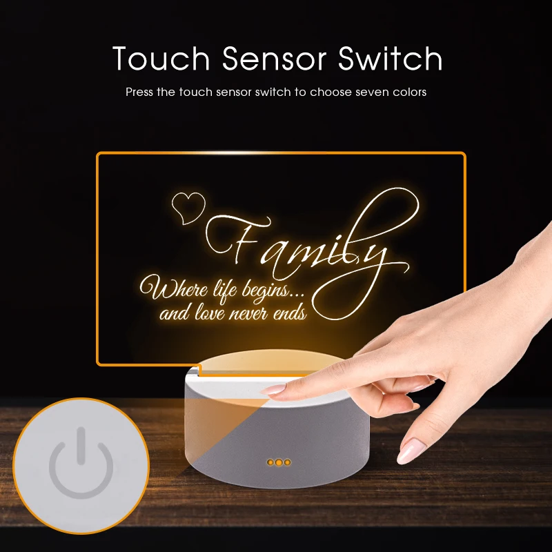 Creative Led Night Light Note Board Message Board With Pen Usb Power
