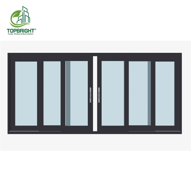 Custom Modern Design Horizontal Sliding Window Aluminum Glass with Thermal Break Stainless Steel Screen Netting for the Home
