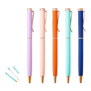 Multicolor Metal Ballpoint Pen Customizable Logo for Office Business Hotel Advertising Stationery
