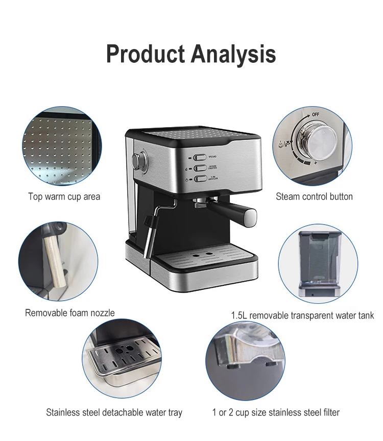 Easy Operated OEM Maquina De Capuchino Coffee Machine Manual