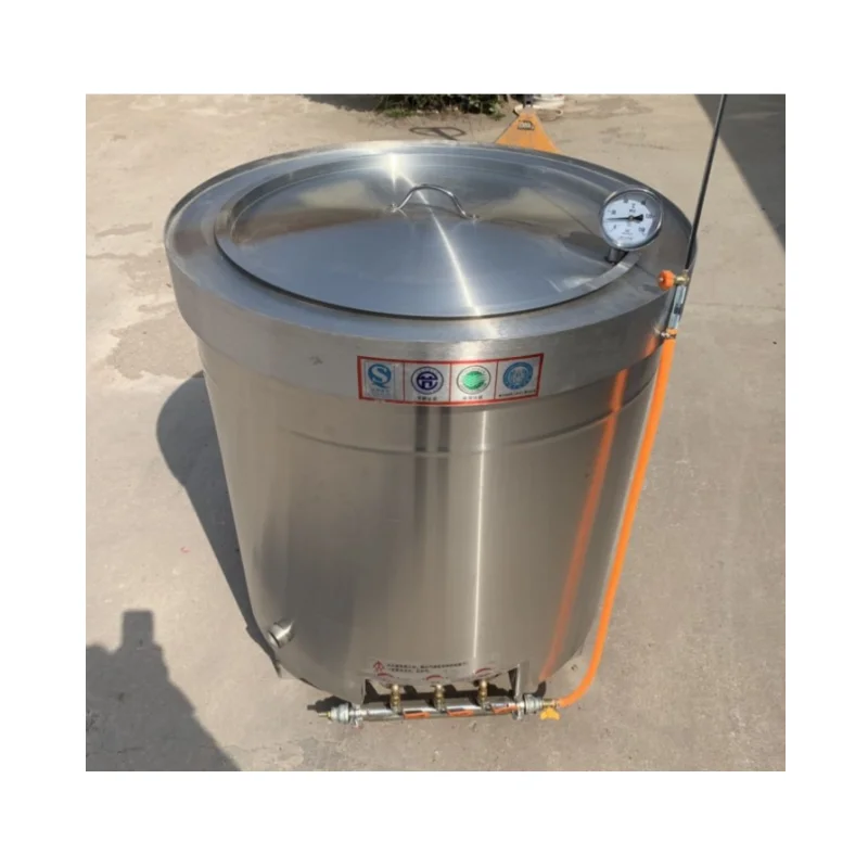 Pentola per zuppa in acciaio inox, 35 l, altezza 350 mm, con coperchio e manici, grande capacità per tutti i tipi di fornelli, cucina (spessore 0,4 mm