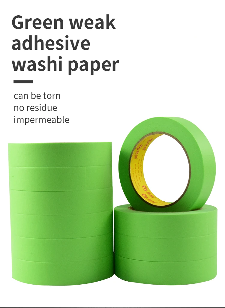 Adhesive Automotive 2 Inch Washi Painter Frog Tape Green Crepe Paper