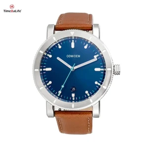 Custom Automatic Mechanical Luminous Retro Leather Strap Watch for Men Waterproof Business OEM/ODM Watch with Calendar