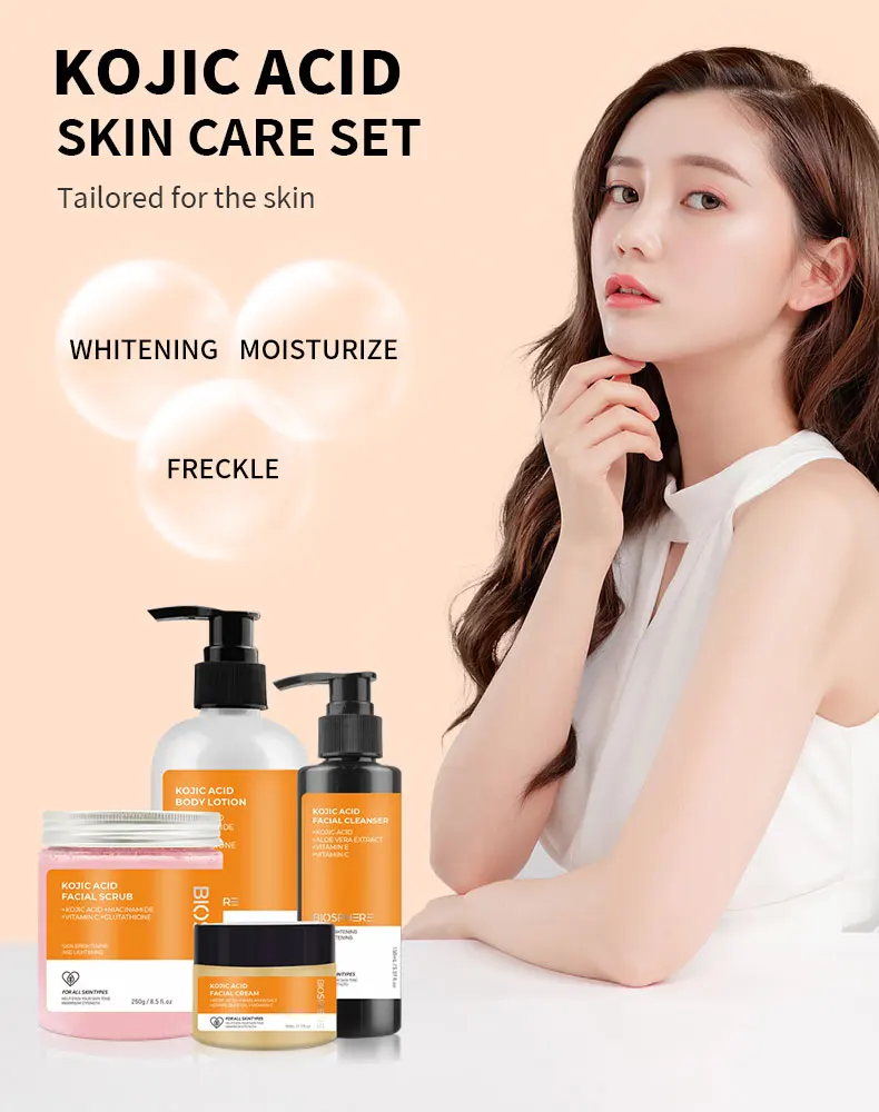 Whitening Kojic Acid Skin Care Set Facial Body Skin Care Remove Dark Spot Makeup Natural