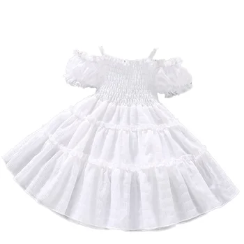 Wholesale Girls Party Dresses Summer Toddler Dresses Girls Puff Sleeves Dresses for Girls of 7 Years Old Children