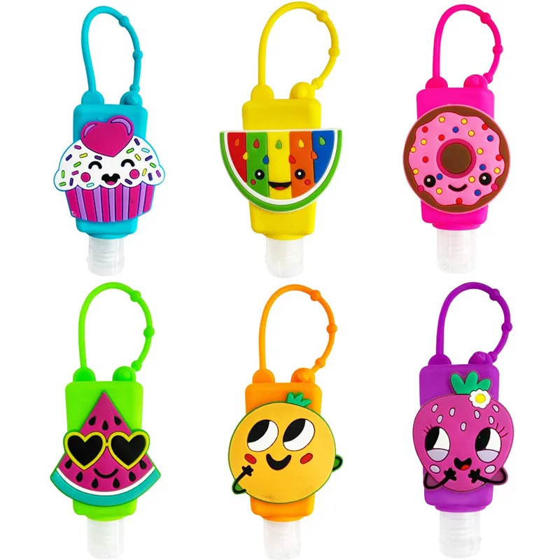 Kids Empty Silicone Hand Sanitizer Holder Keychain Carrier Travel