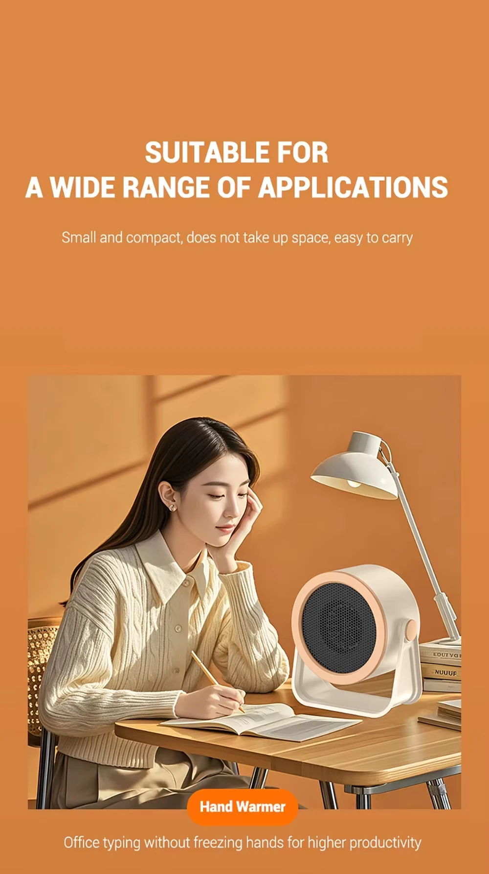 Ceramic Plastic Space Fan, Portable, PTC, 500W - detail 16