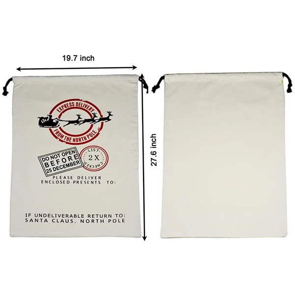 Экологичный мешок с Санта Клаусом на заказ белый большого размера со звездами Подарочная Рождественская сумка Санта-Клаусом натуральный хлопчатобумажный холст экологически чистые
