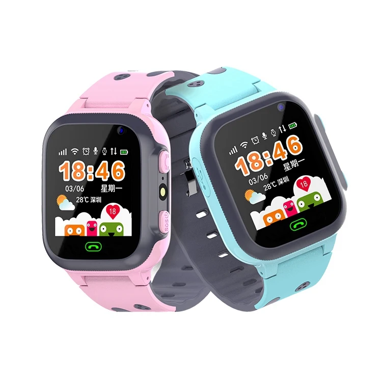 Reloj inteligente con llamadas para niños y niñas, pulsera con tarjeta SIM, rastreador de ubicación, reloj inteligente SOS resistente al agua para niños y niñas_voghion.com