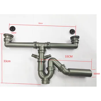 kitchen sink double bowl drain pipe flexible hose plastic siphon sink drain pipe