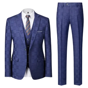 High Quality Wedding Banquet (suit + Vest + Trousers) Fashion and Handsome Trend Business Casual Three-piece Set