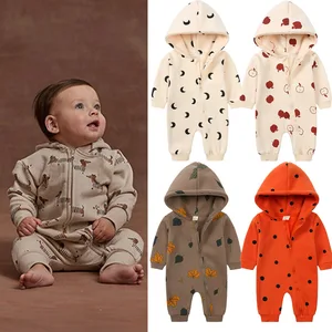 Newborn Spring Autumn Climb Jumpsuit Newborn Baby Sleepsuit Fleece Cotton Winter Newborn Baby Girl Clothes