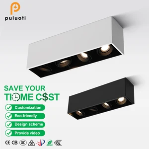 40W IP20 Aluminum Black LED Cob Adjustable Direction Simple Installation Ceiling Spotlights for Office & Hotel MR16/GU10