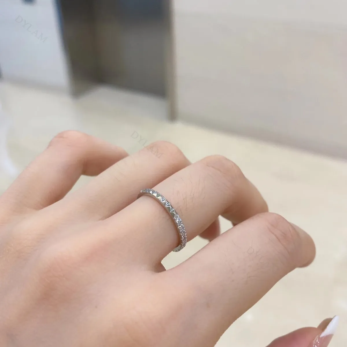 KAKODIY 925 Eternity Wedding Ring 18K Solid Gold Stacked Thin Simple Ring Handmade Bridal Ring Jewelry detail 4