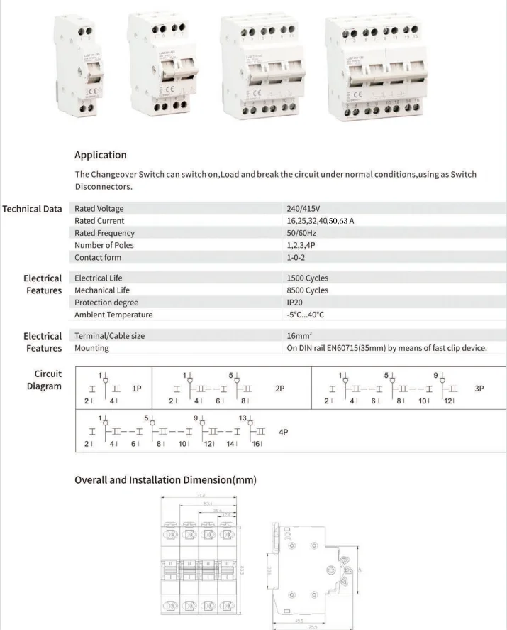 Mts Changeover Switch Can Switch On,Load And Break The Circuit Under