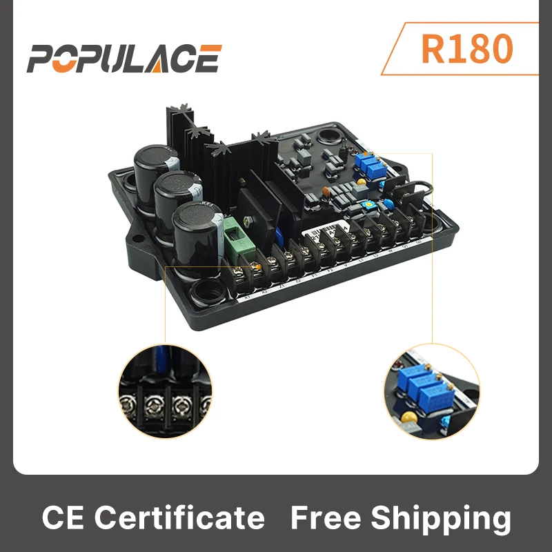 POPULACE CE Factory Generator Spare Parts R180 Accessories Brushless Automatic Voltage Regulator AVR R180 for diesel Generator