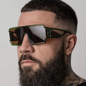 Big Square Plastic Eyewear Custom Trendy Sunglasses 2024 for Men