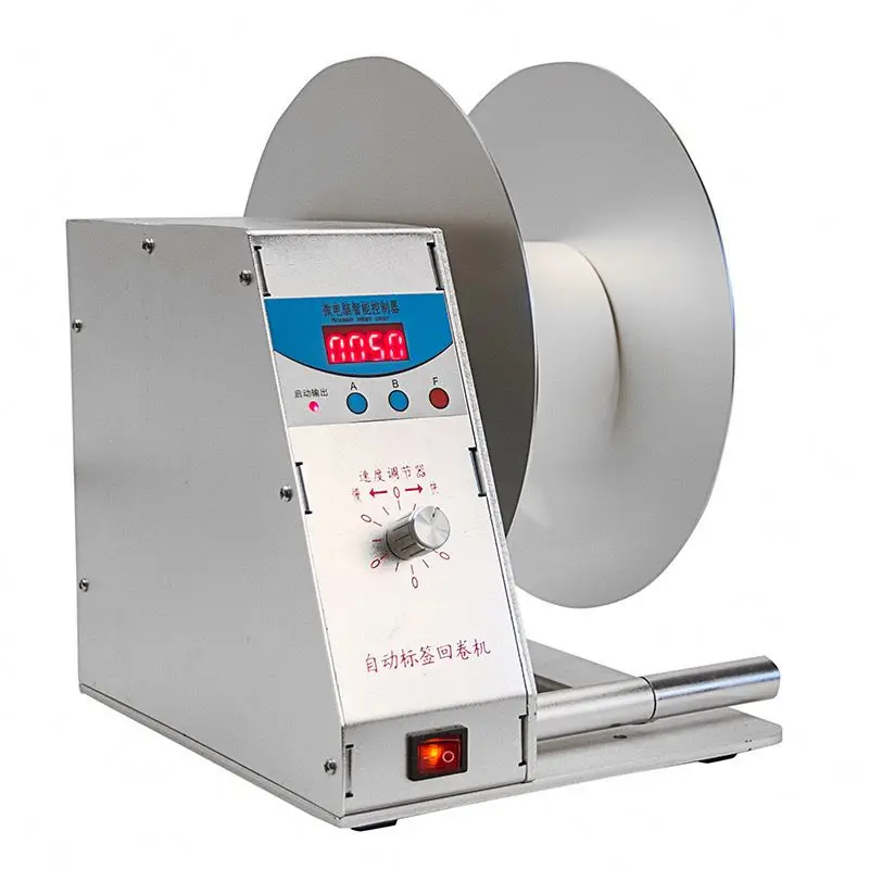 TEBAK Automatic Label Winder Rewinder and Unwinder Machine Rewind Stick Labeling Machine