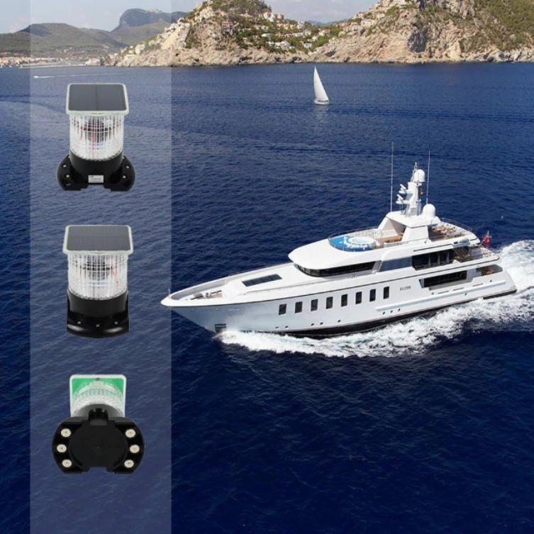 Solar Yacht Lamps Dock Navigation Signal Marine Navigation Light Boat GPS Stern Allround Starboard Approach Lamp