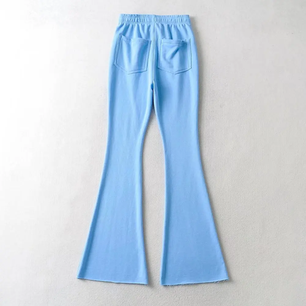 Women Drawstring Comfortable Cotton Lightweight Yoga Pants With Back