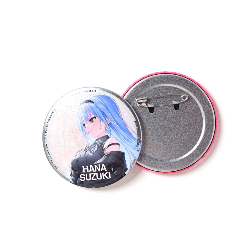 crachá de 58 mm com Pino Logotipo Personalizado Formato Redondo Botão de Crachá com Pino de Segurança