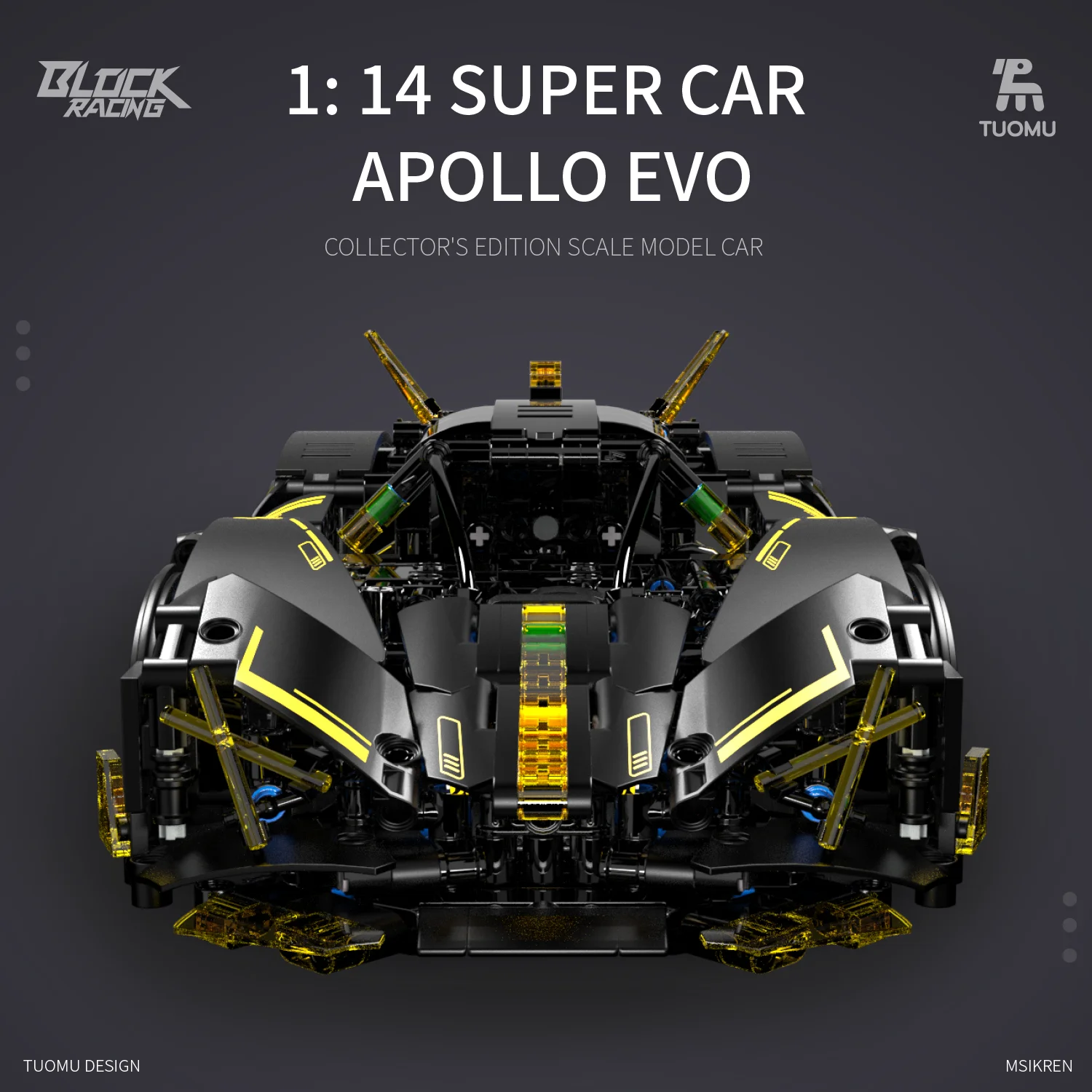 大注目 New Assembly DIY Model Car Sports EVO Apollo 1:14 Technic その他