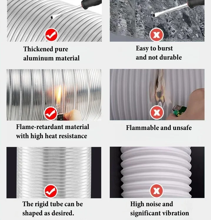 Pure Aluminum Corrugated Exhaust Rigid Pipe