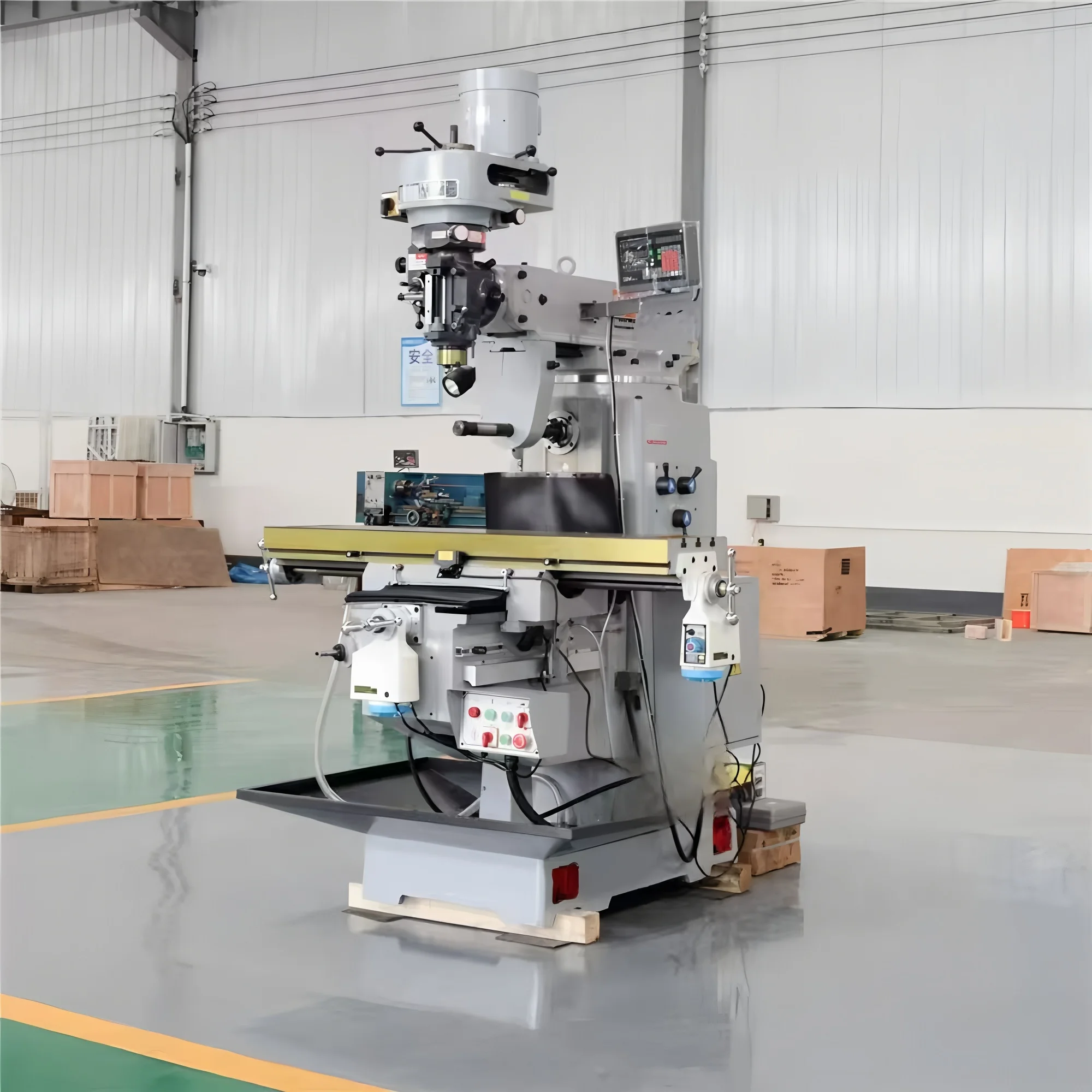 5HW 220v Motor Powered 3 Axis Turret Milling Machine for Factory ...