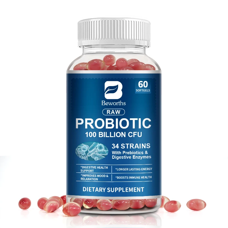 Beworths Probiotics Supplement Probiotics Digestive Enzyme Complex Softgel Capsule for Digestive Health