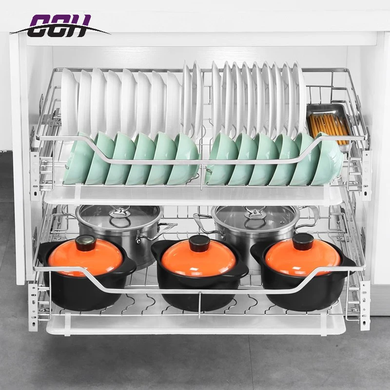 Custom Pullout Kitchen Stainless Steel Pull Out Basket Drawers
