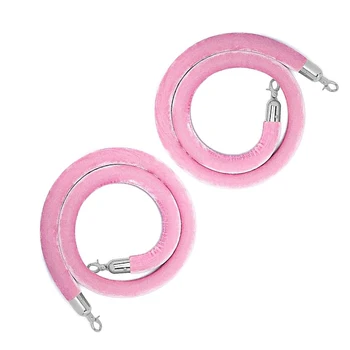 LVYIHAN 2 Pack Velvet Stanchion Rope Pink, 5 Ft Crowd Control Ropes  Hanging VIP Rope for Party Decoration