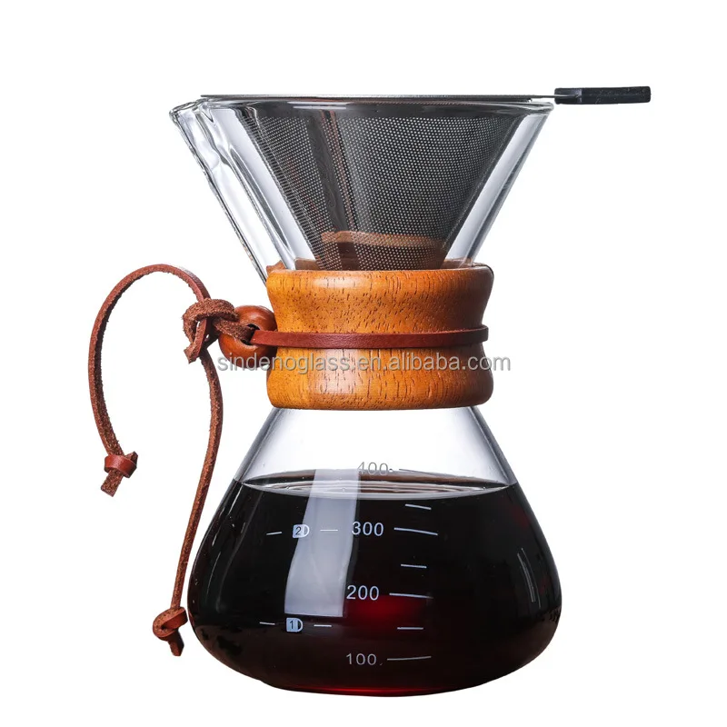 Hario Simply Hario Glass Pour Over Coffee Maker - 400ml With Stainless Steel Filter