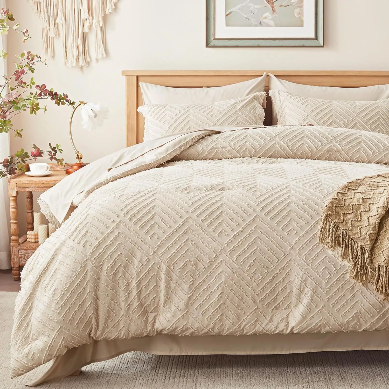Jacquard Fabric Luxury Solid Color Comforter Set