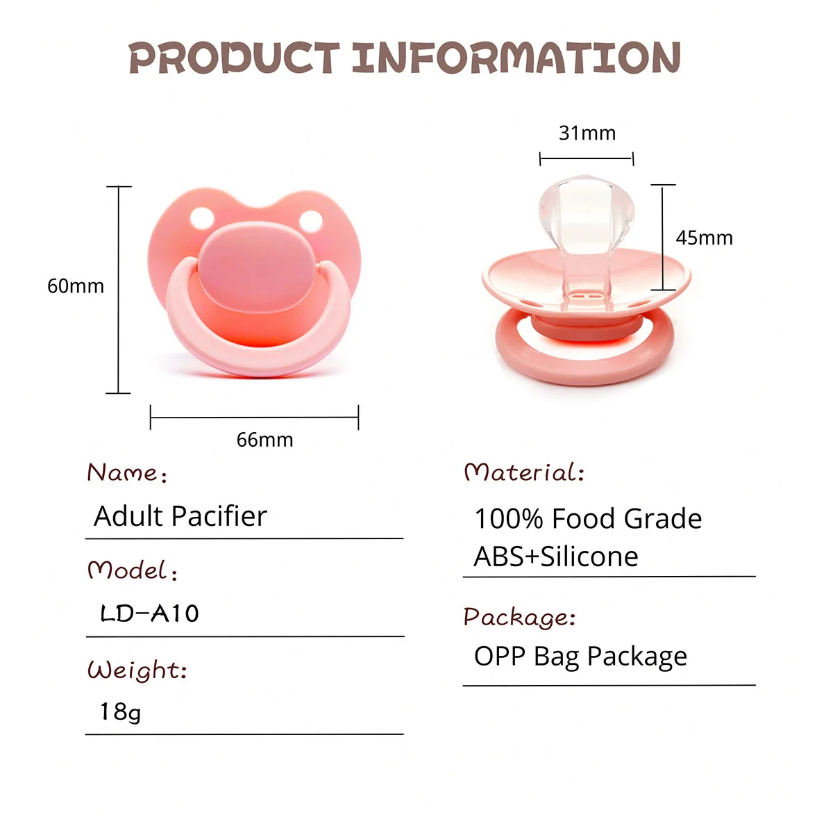 2023 Popular Design Custom Adult Pacifier Bulk Diy Silicone Dummy