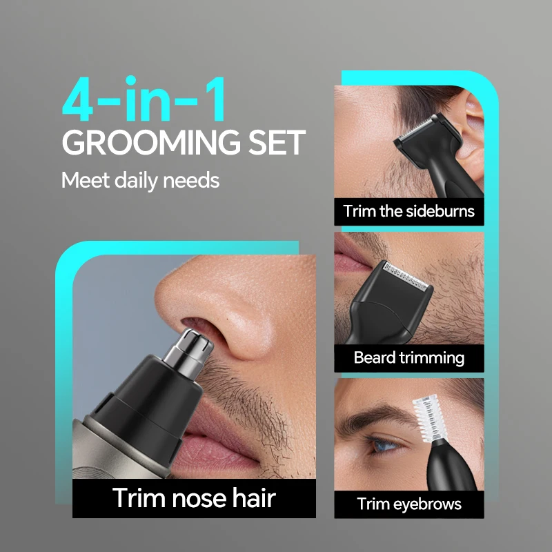 USB Charging Electric Men's Multifunctional Four-in-One Push Nose Hair Trimmer Portable for Home Car Use Direct Manufacturer supplier