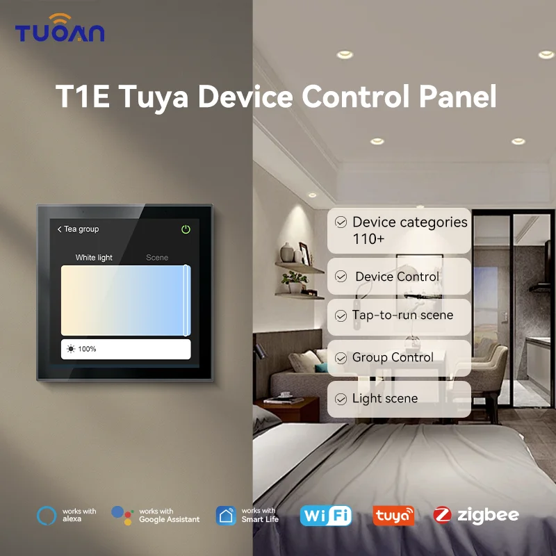 RERE Tuya Smart Home Control Panel L, 5 WiFi In-Wall Touchscreen Control , Built-in Zigbee Gateway and BLE Mesh, Alexa Built-in - 44