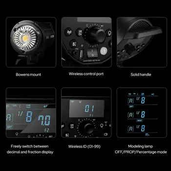 Godox DP600IIIV 600Ws Strobe Flash Studio Light LED Modeling Lamp Bowens Mount Strobe Light for Studio detail image