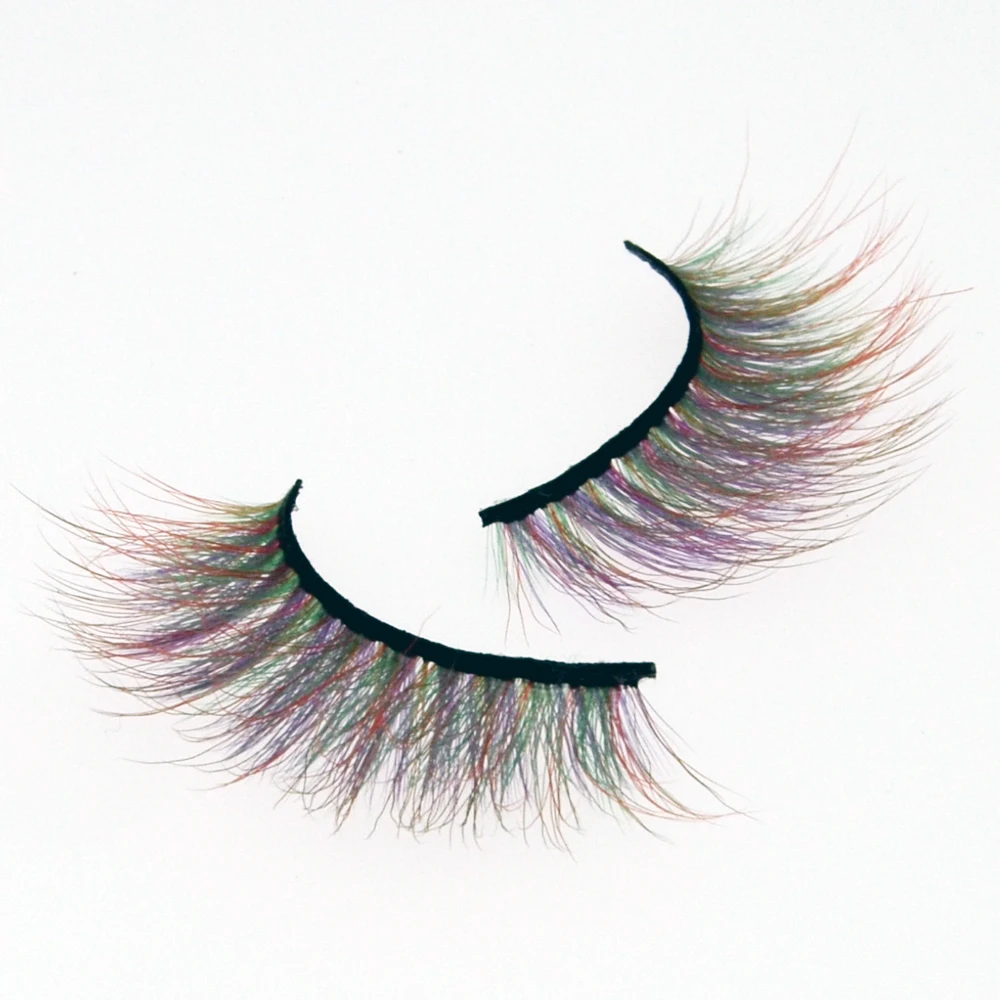 新色假睫毛浓密夸张舒适彩色假睫毛手工单双睫毛
