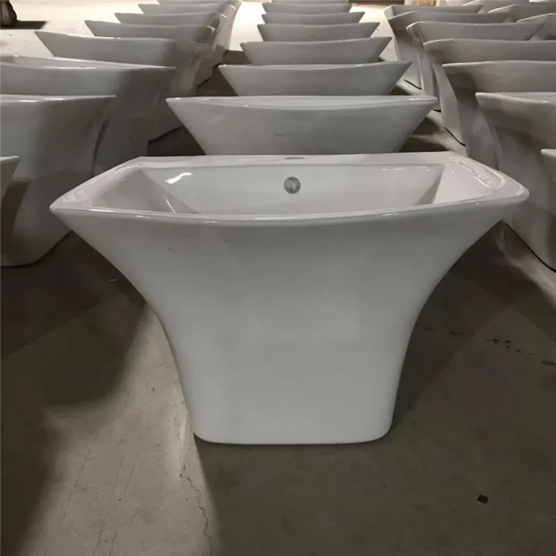 High Grade Bathroom Hand Wash Basin Sanitary Ware Ceramic Square Wall Hung Sinks With Good Price