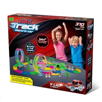Circuit De Voiture Anti-gravité 138 Pièces – Piste Lumineuse 360°, Voiture Escalade, Jouet STEM 3 Ans, Circuit Flexible