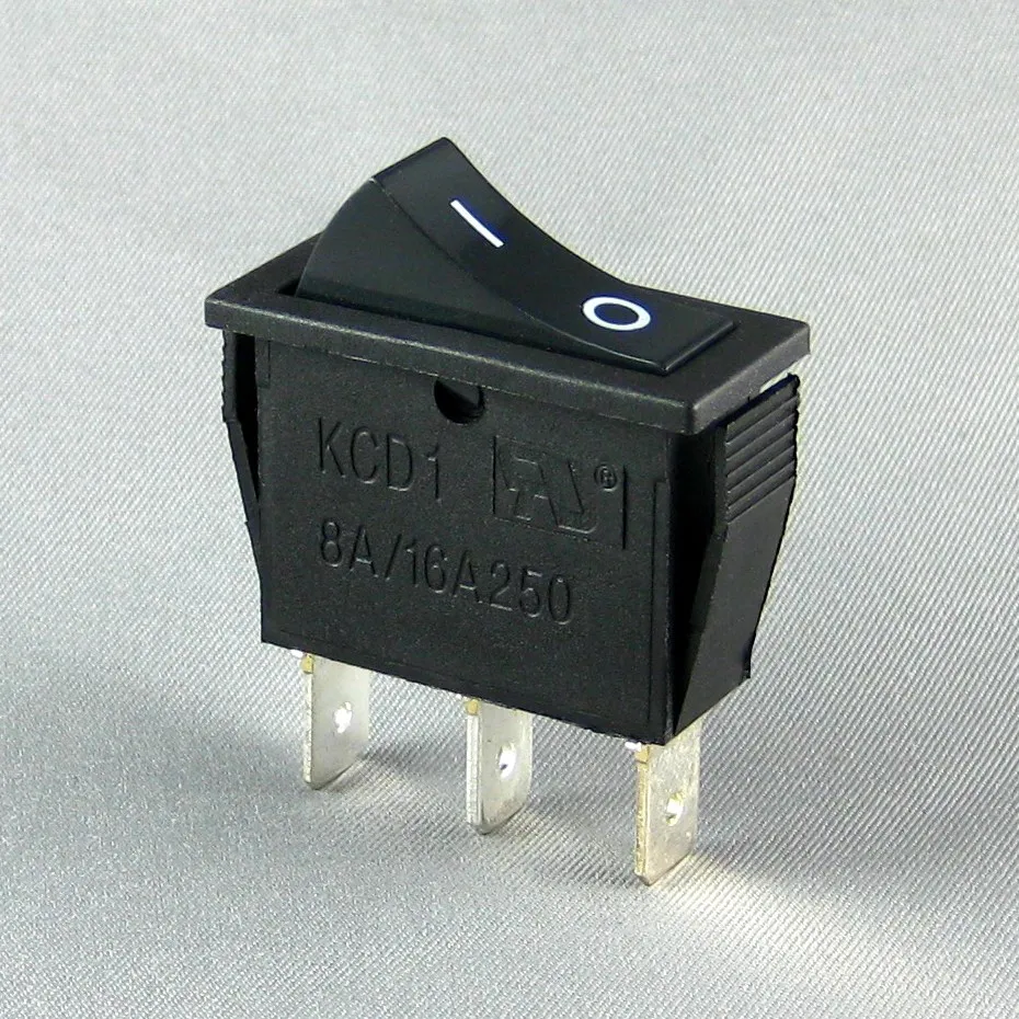 KCD 3 Pin SPST Rocker Switch CE Black Boat Rocker Switch