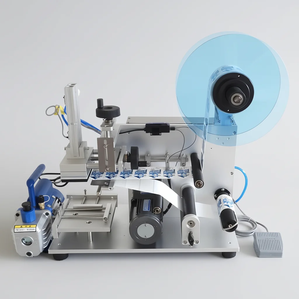 TEBAK Desktop Semi-automatic Label Applicator (model SY-60), Each Roll Can Apply 500 Labels, Suitable for Flat Label Pasting.
