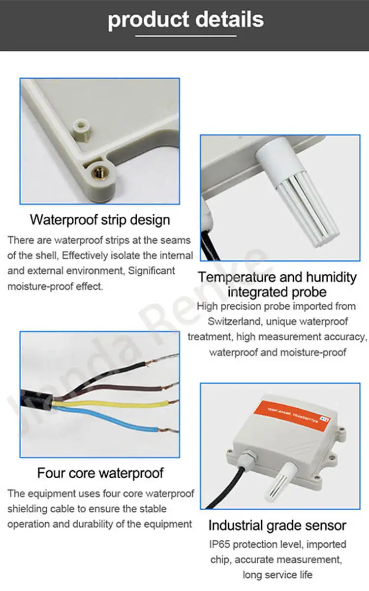 Industrial temperature and humidity sensor wall mount - Renke