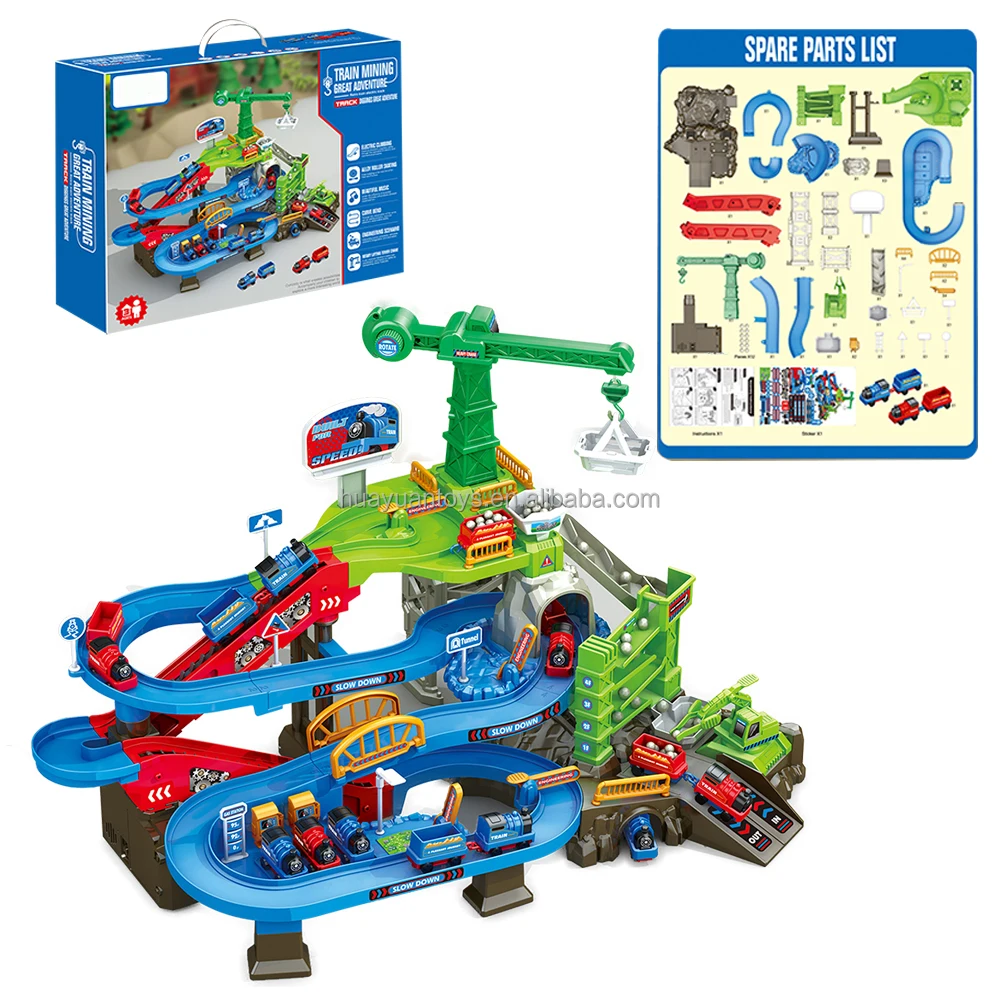Educational Great Adventure Series Assembly Electric Engineering Vehicle Slot Set Toy
