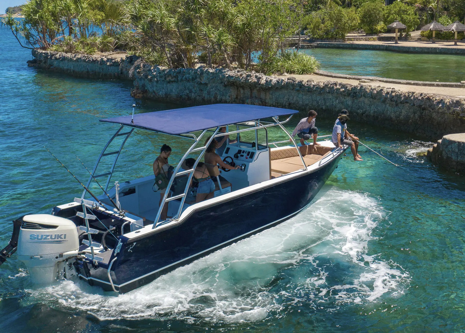 ECOCAMPOR 21FT高級アルミコンソールヨット6mスポーツ釣り用ボート船外 