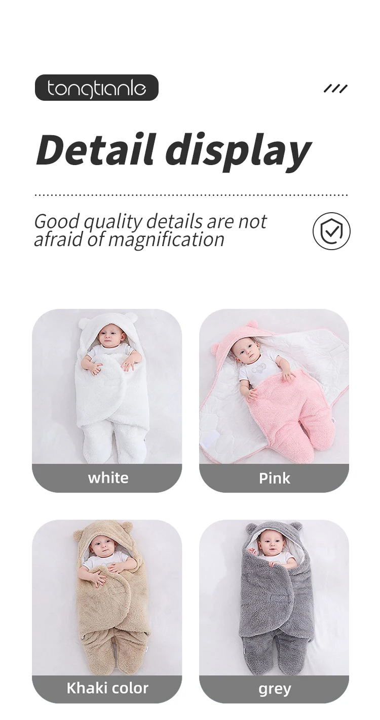 Manufacture Competitive Price 03/06 Months Newborn Baby Winter Season Lamb Fleece Swaddle Wrap