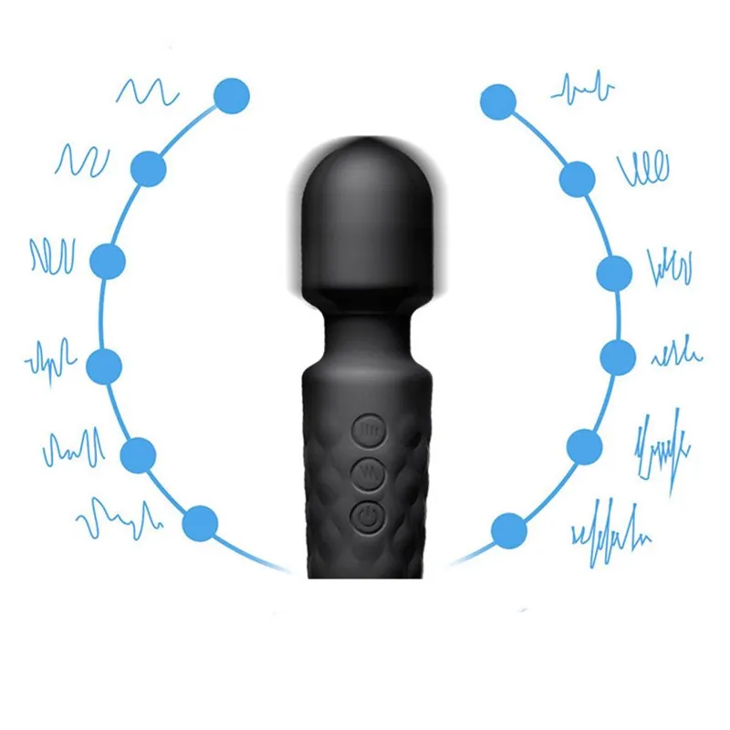 Vibration mode selector graphic showing 30 distinct stimulation patterns available