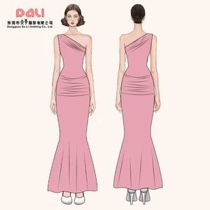 High Quality Custom Women's Maxi Regular Casual Dresses Sexy Lace Decoration Breathable Anti-Wrinkle Bodycon Solid Pattern Woven